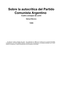 Sobre la autocrítica del Partido Comunista Argentino