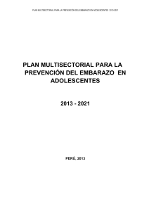 plan multisectorial para la prevención del embarazo en