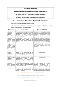 NOTA INFORMATIVA Examen Periódico Universal de ESPAÑA 21