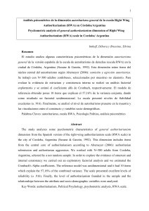 1 Análisis psicométrico de la dimensión autoritarismo general de la