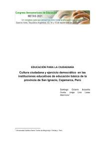 Cultura ciudadana y ejercicio democrático en las