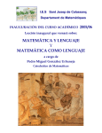 Matemática y Lenguaje y Matemática como Lenguaje
