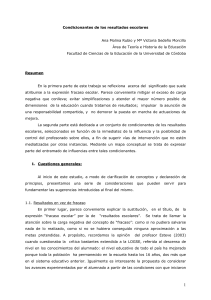 Condicionantes de los resultados escolares Ana Molina Rubio y Mª
