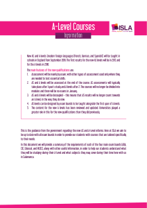 ISLA Salamanca A-Level Courses: Information