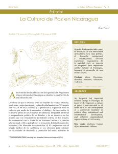 La Cultura de Paz en Nicaragua