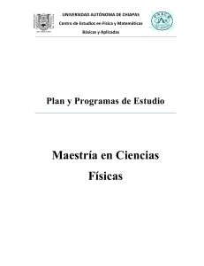 Plan de Estudios - Centro de Estudios en Física Y Matemáticas