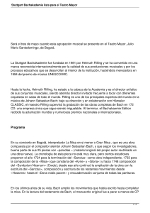 Stuttgart Bachakademie lista para el Teatro Mayor