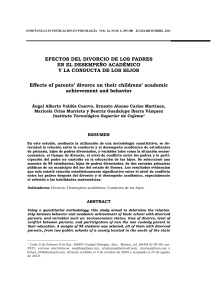 EFECTOS DEL DIVORCIO DE LOS PADRES EN EL DESEMPEÑO