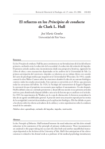 El refuerzo en los Principios de conducta de Clark L. Hull