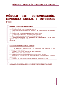 módulo iii: comunicación, conducta social e intereses tgd