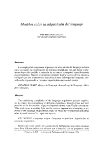 Modelos sobre la adquisición del lenguaje