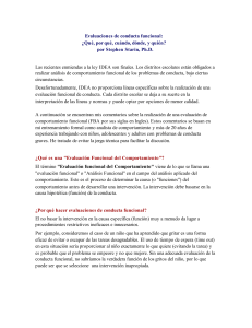 TERCERO.Evaluaciones de conducta funcional SPA