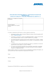 Declaration form to the Supplier Code of Conduct, spanish