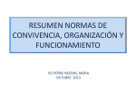 RESUMEN NORMAS DE CONVIVENCIA, ORGANIZACIÓN Y