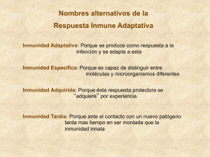 Nombres alternativos de la Respuesta Inmune Adaptativa