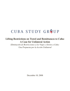 Lifting Restrictions on Travel and Remittances to Cuba