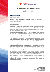 Resumen prensa Bernardo de Gálvez
