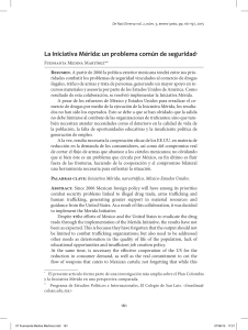 La Iniciativa Mérida: un problema común de seguridad* 1