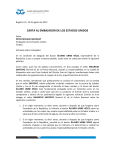 carta al embajador de los estados unidos