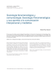 Sociología fenomenológica y comunicología: Sociología