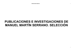 Publicaciones e Investigaciones de Manuel Martín Serrano