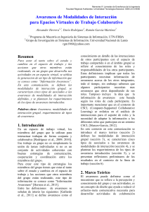 Awareness de Modalidades de Interacción para Epacios Virtuales