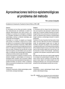 Aproximaciones teórico-epistemológicas al problema del método