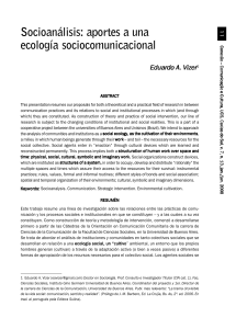 Socioanálisis: aportes a una ecología sociocomunicacional