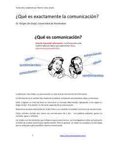 ¿Qué es exactamente la comunicación?