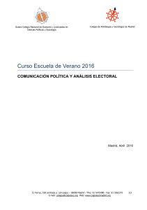 Curso Escuela de Verano 2016 - Colegio de Politólogos y