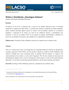 Weber y Durkheim enemigos íntimos