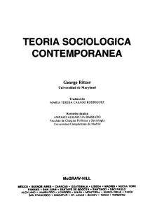 Ritzer – Teoría sociológica contemporánea, Cap. 1