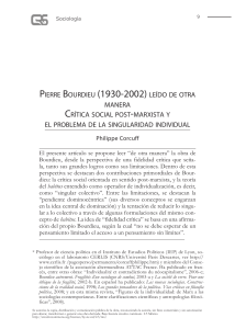 Pierre Bourdieu leído de otra manera. Crítica social post