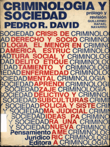 Criminologia Y Sociedad - David, Pedro R.