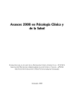 Avances 2008 en Psicología Clínica y de la Salud