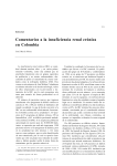Comentarios a la insuficiencia renal crónica en Colombia