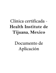 Clínica certificada - Health Institute de Tijuana, Mexico Documento