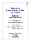 Concurso Reporteros en la Red 2012 - 2013