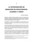 LA INTERVENCIÓN DE SANACIÓN EN PSICOTERAPIA