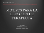 MOTIVOS PARA LA ELECCIÓN DE TERAPEUTA