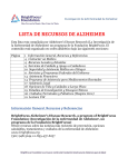 Esta lista esta compilada por Alzheimer`s Disease Research (La