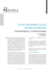 Ley Nacional 26.657 de Salud Mental. Comentarios y controversias