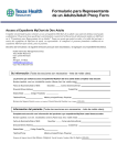 Formulario para Representante de un Adulto/Adult Proxy Form