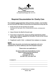 Required Documentation for Charity Care