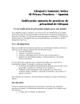 Lifespan`s Summary Notice Of Privacy Practices Spanish