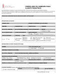 formulario de admisión para cliente pediatrico