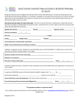 solicitud del paciente para accesar el registro personal de salud
