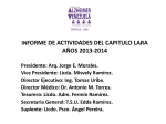 INFORME DE ACTIVIDADES DEL CAPITULO LARA AÑOS 2013-2014
