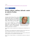 Prensa cubana confirma delicado estado de salud de Fariñas
