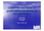 CASAP: Un nou model de CASAP: Un nou model de gestió pública
